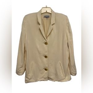Gallant Cream Colored Blazer with Goldtone Buttons Size 14